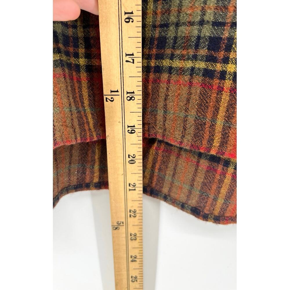 Madewell Plaid Flannel Split-Neck Pullover Blouse Size Large Rust Brown - Picture 6 of 10